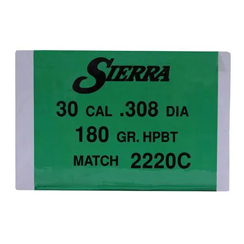 30 Caliber - MatchKing, 180 Grains, Hollow Point Boat Tail Match, Per 500