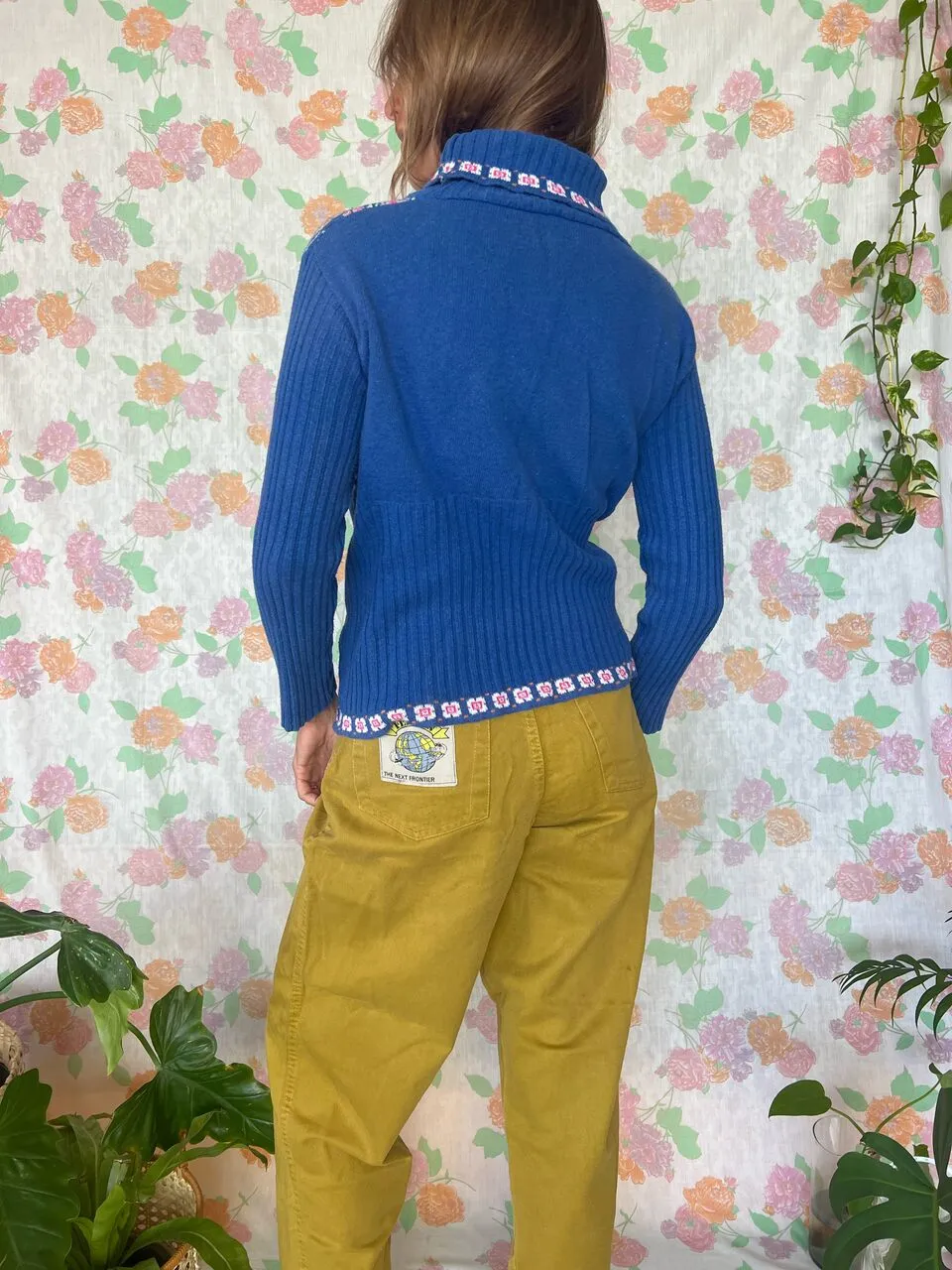 90's Printed Turtle Neck Sweater