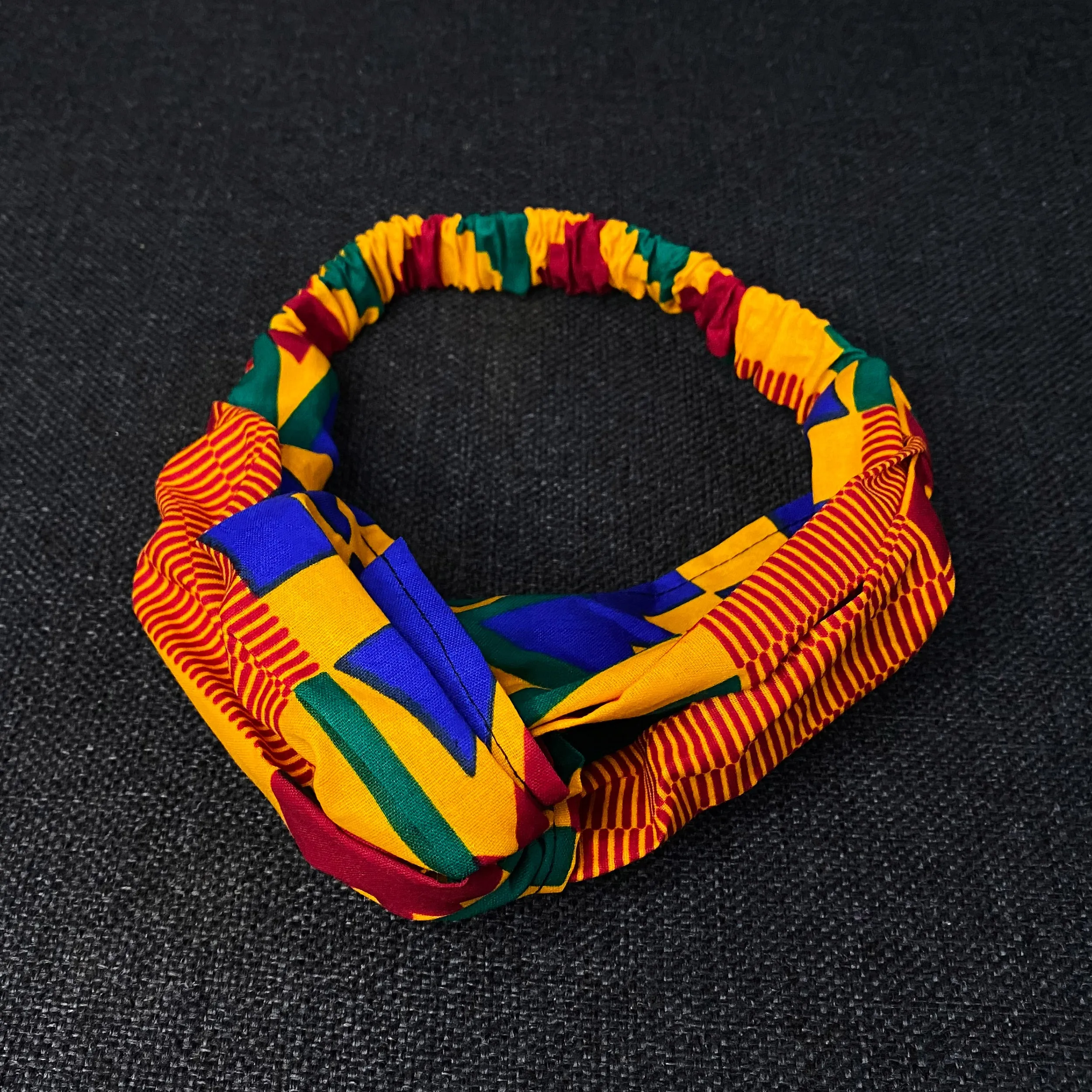 African print Headband - Adults - Hair Accessories - Kente Blue / orange