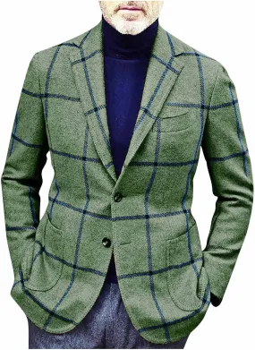 DuDubaby Men's Spring Thin Casual Fashion Loose Single Lapel Breasted Jacket