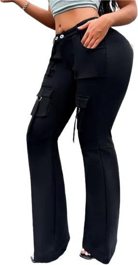 Flare Leggings for Women with Pockets Cargo Joggers Cargo Pants Stretchy Quick Dry Hiking Pants