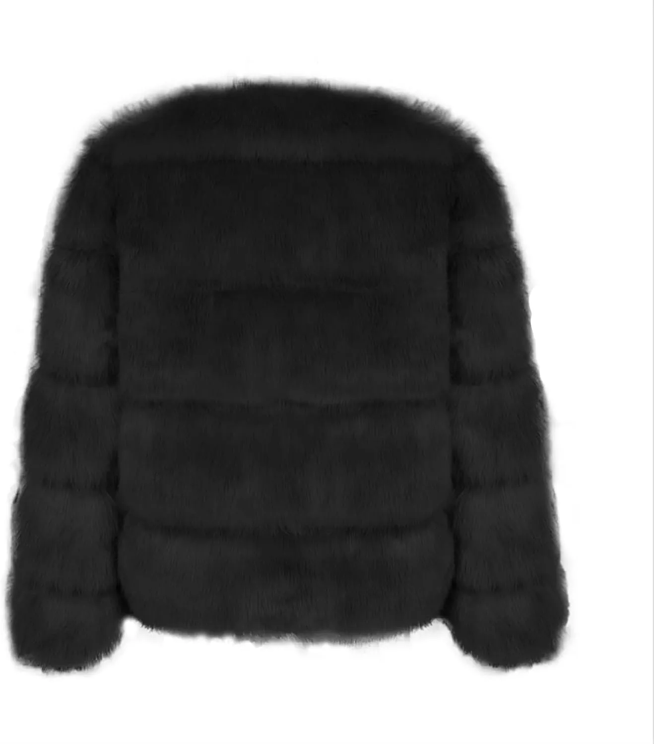 GOKKILRW Womens Cropped Jackets Faux Fur Long Sleeve Open Front Cardigans Soft Shaggy Coats Warm Outwear Stylish Party Outfit