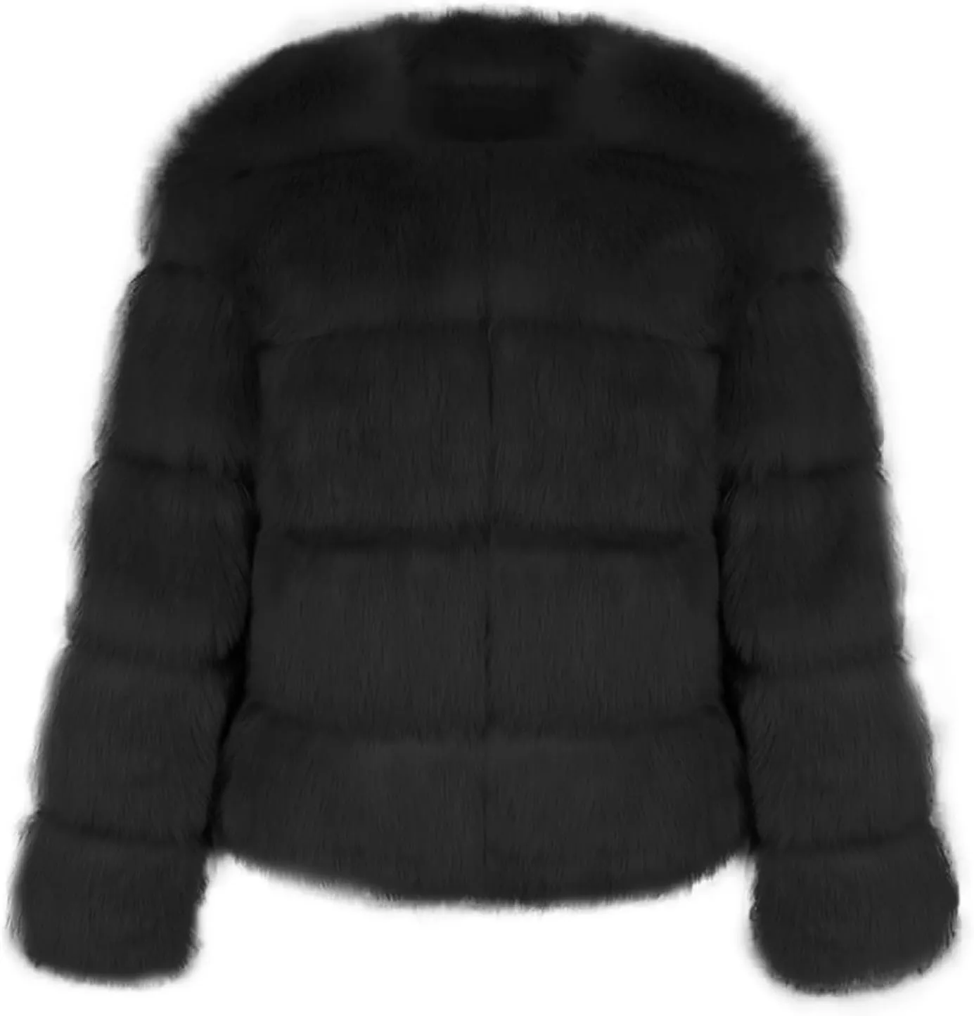 GOKKILRW Womens Cropped Jackets Faux Fur Long Sleeve Open Front Cardigans Soft Shaggy Coats Warm Outwear Stylish Party Outfit