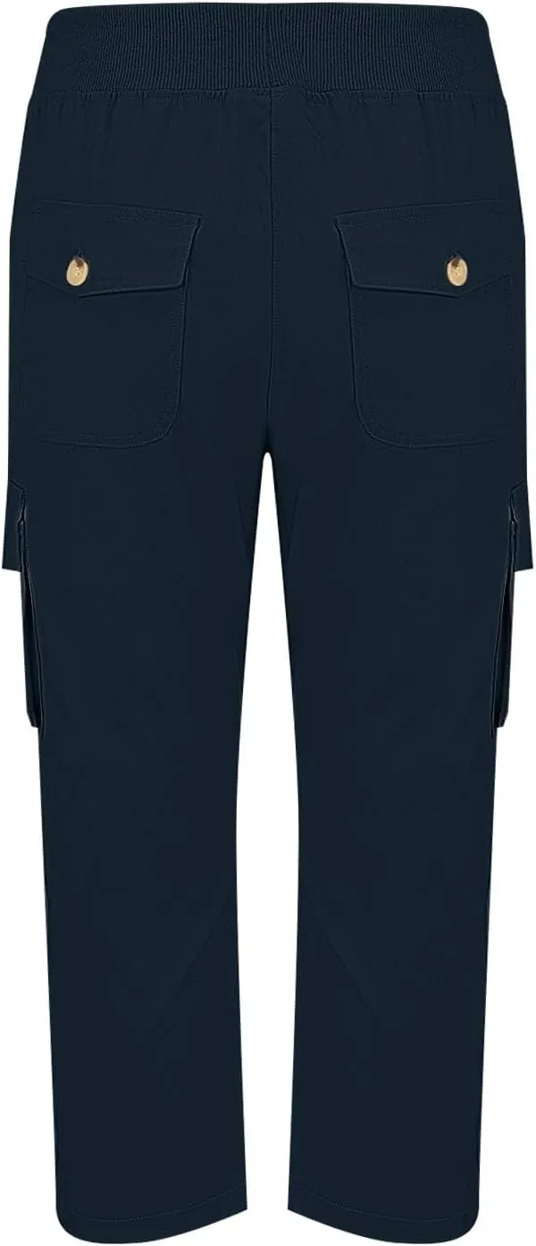 Hiking Capris for Women Pockets Lightweight Quick Dry Cargo Capri Travel Pants Summer Casual Outdoor Crop Trousers