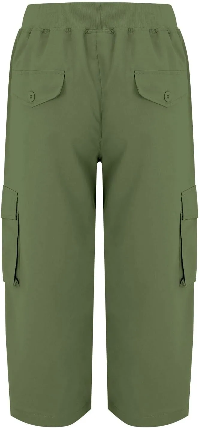 Hiking Capris for Women Pockets Lightweight Quick Dry Cargo Capri Travel Pants Summer Casual Outdoor Crop Trousers