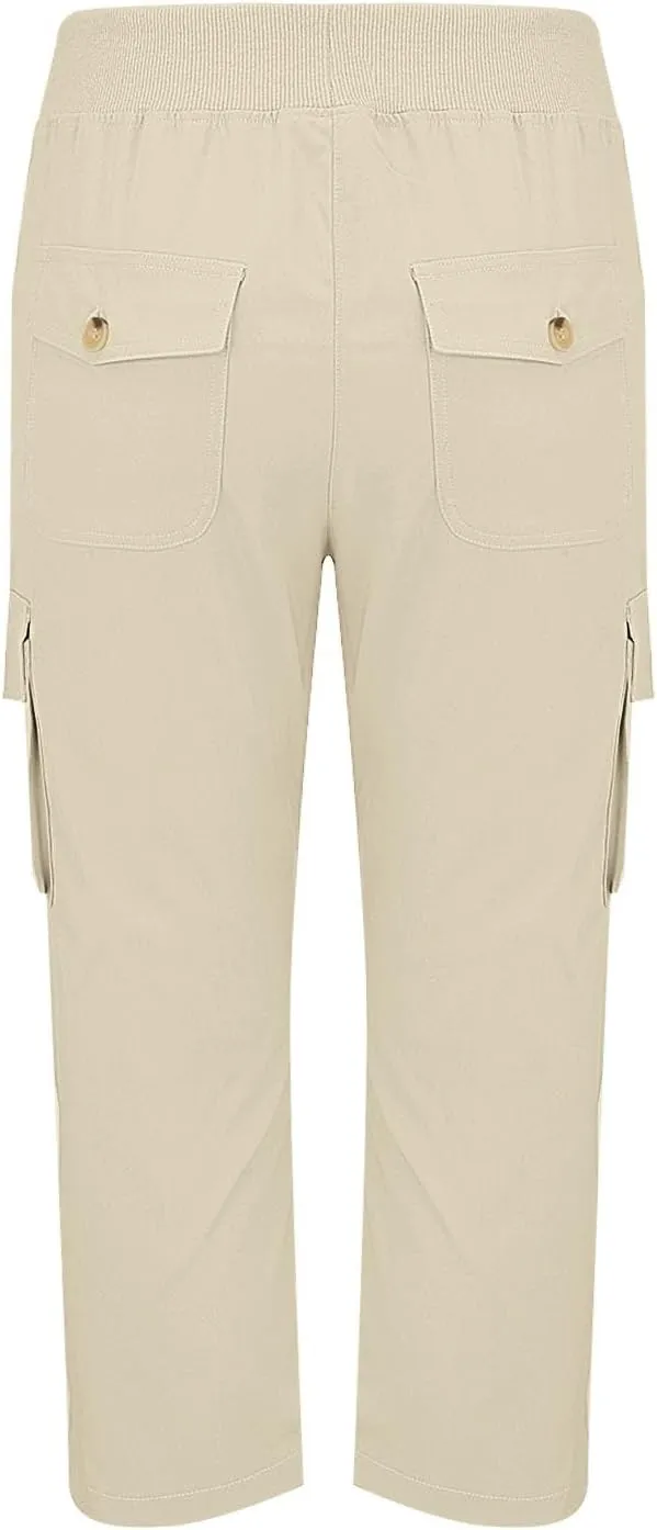 Hiking Capris for Women Pockets Lightweight Quick Dry Cargo Capri Travel Pants Summer Casual Outdoor Crop Trousers