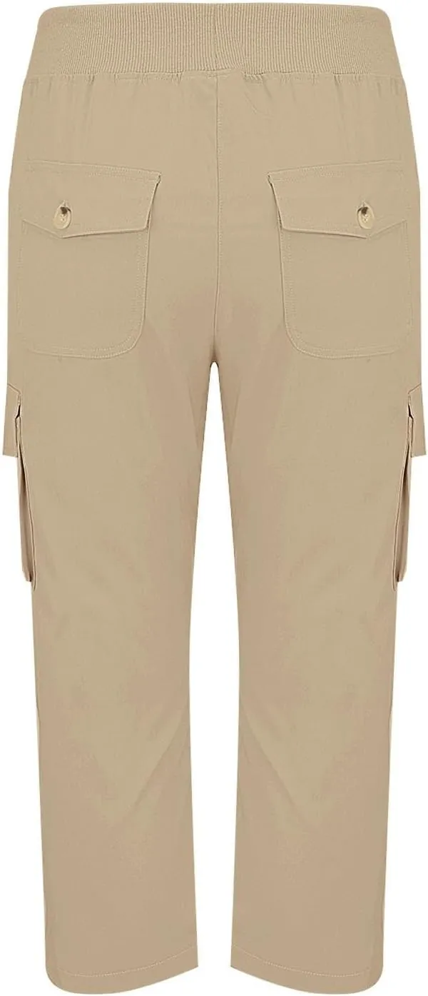 Hiking Capris for Women Pockets Lightweight Quick Dry Cargo Capri Travel Pants Summer Casual Outdoor Crop Trousers