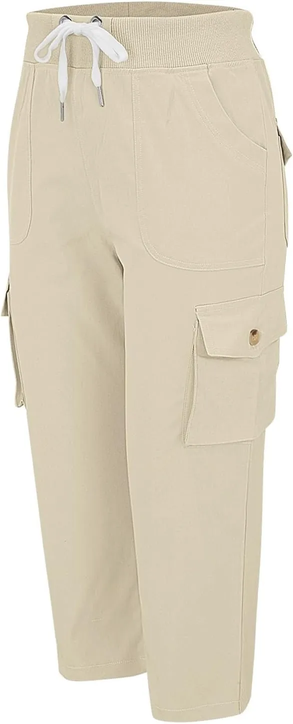 Hiking Capris for Women Pockets Lightweight Quick Dry Cargo Capri Travel Pants Summer Casual Outdoor Crop Trousers