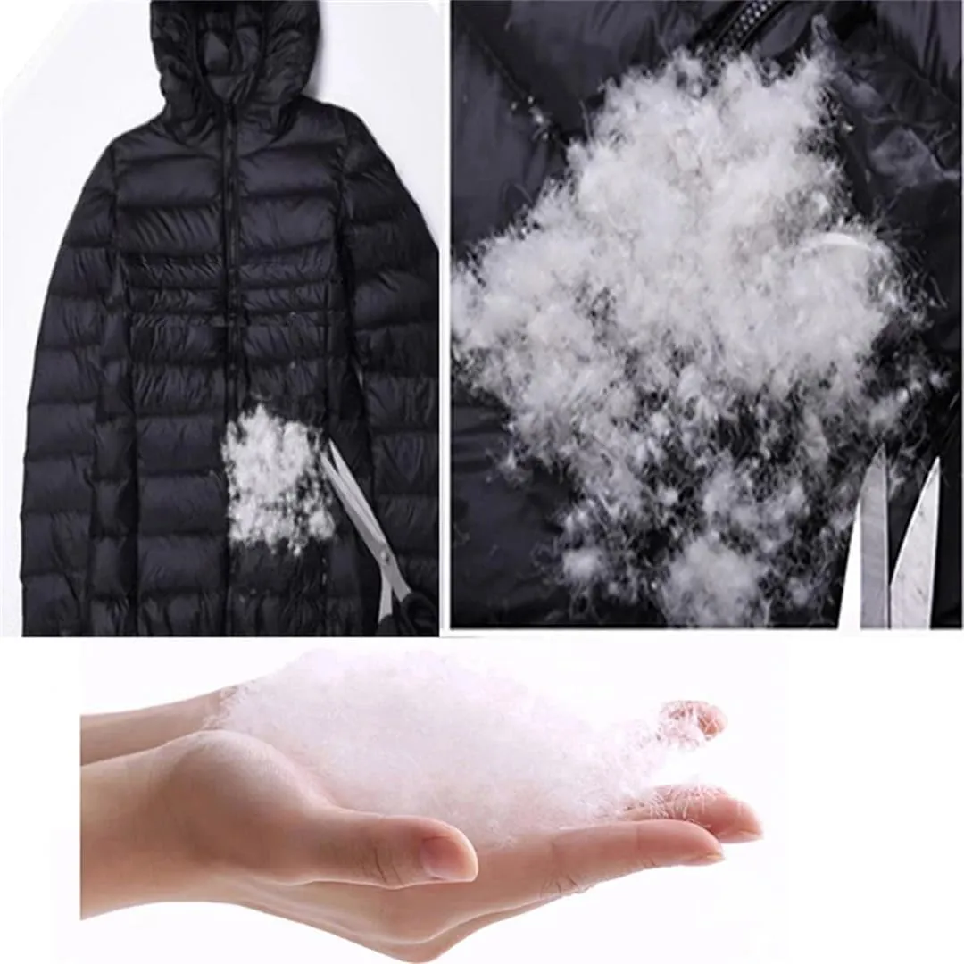 JNKIHAPOT Womens Winter Fashion Slim Remove Hooded Parka Outerwear Down Jackets Long Light Thin Coat Puffer Jacket