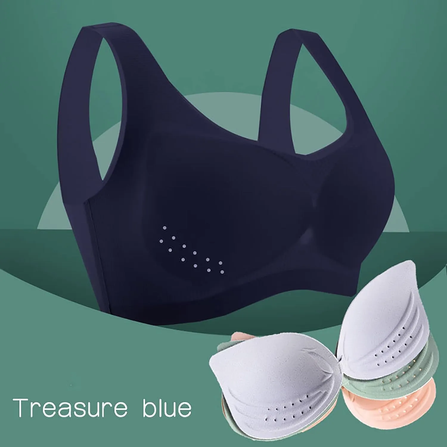 JOAU Womens Wireless Bra, Full-Coverage Pullover Stretch Bras, Smoothing T-Shirt Bra Breathable Removable Padded Bralettes
