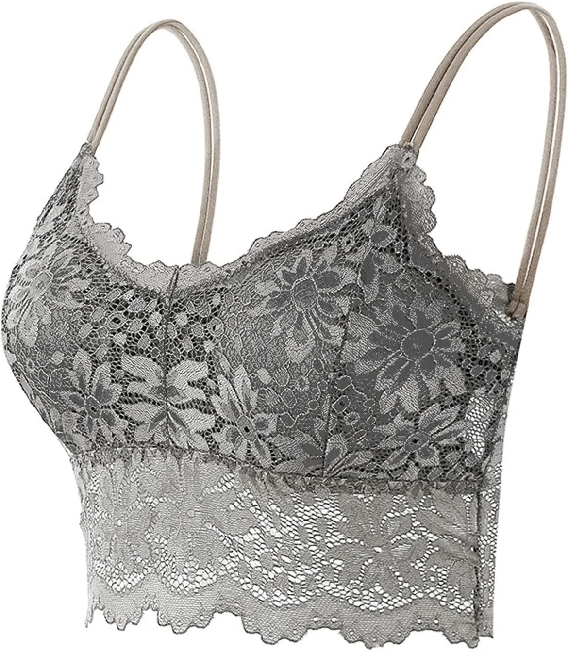 Lace Bralettes for Women Floral Camis Tops Comfortable Wireless Longline Bras Without Padded Stretch Crop Tops Vest