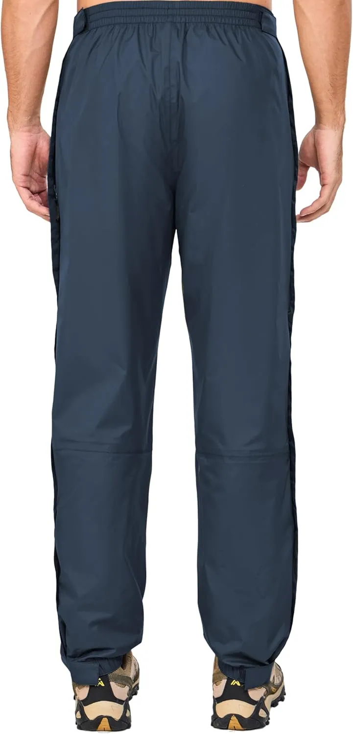 Little Donkey Andy Men's Blue Waterproof Windproof Outdoor Rain Pants for Hiking, Golf, Fishing