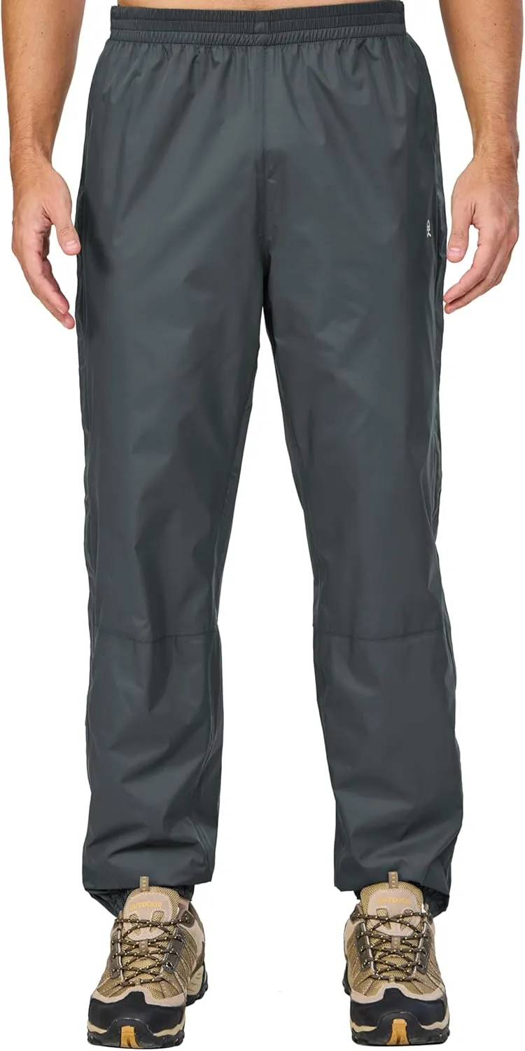 Little Donkey Andy Men's Blue Waterproof Windproof Outdoor Rain Pants for Hiking, Golf, Fishing