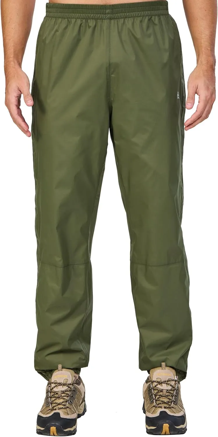 Little Donkey Andy Men's Blue Waterproof Windproof Outdoor Rain Pants for Hiking, Golf, Fishing
