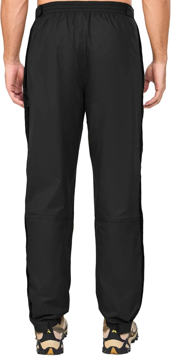 Little Donkey Andy Men's Blue Waterproof Windproof Outdoor Rain Pants for Hiking, Golf, Fishing