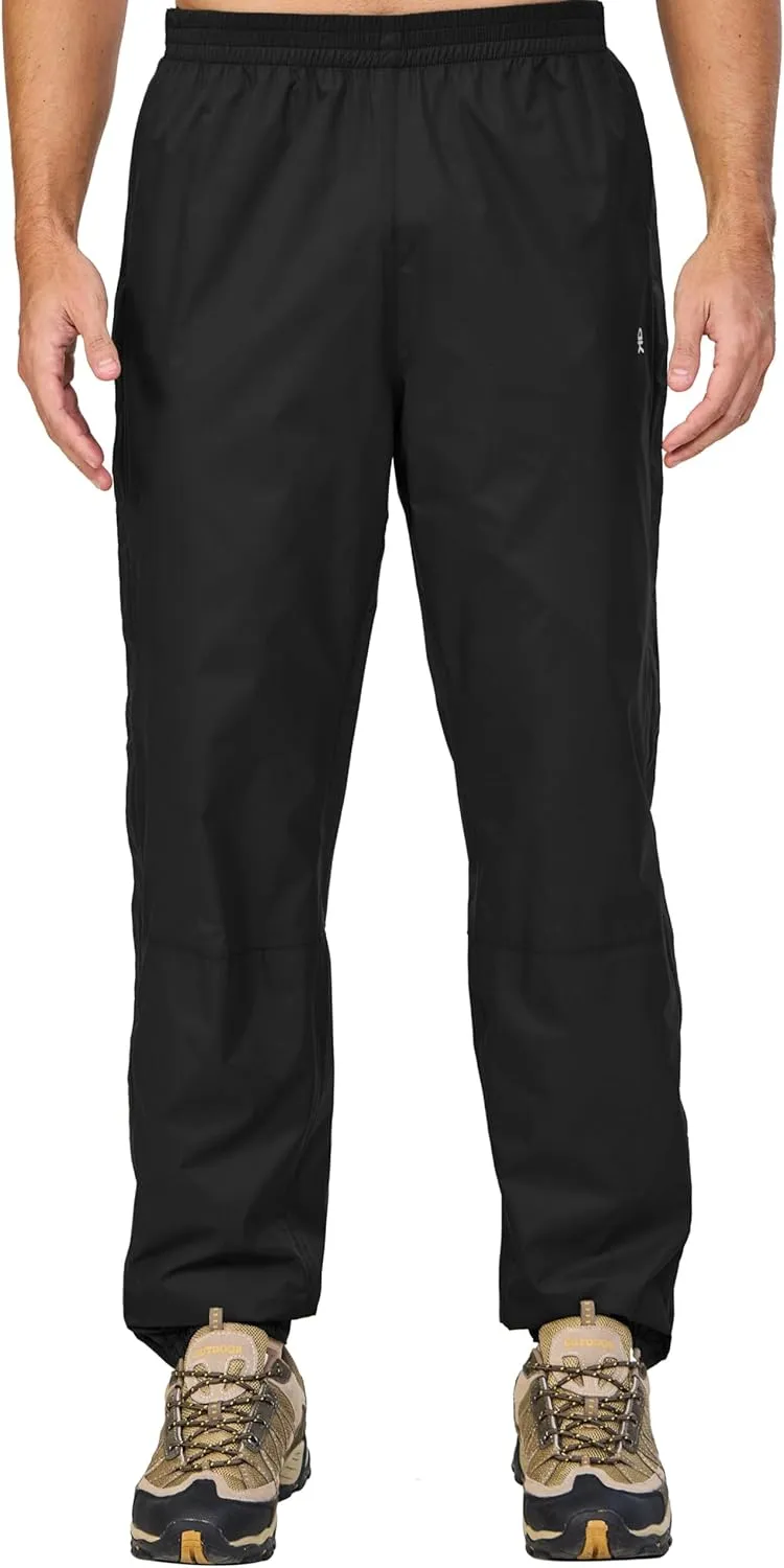 Little Donkey Andy Men's Blue Waterproof Windproof Outdoor Rain Pants for Hiking, Golf, Fishing