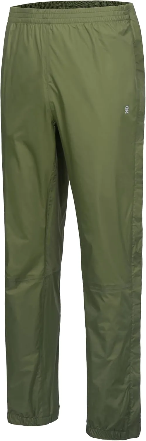 Little Donkey Andy Men's Blue Waterproof Windproof Outdoor Rain Pants for Hiking, Golf, Fishing