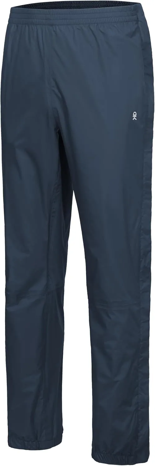 Little Donkey Andy Men's Blue Waterproof Windproof Outdoor Rain Pants for Hiking, Golf, Fishing