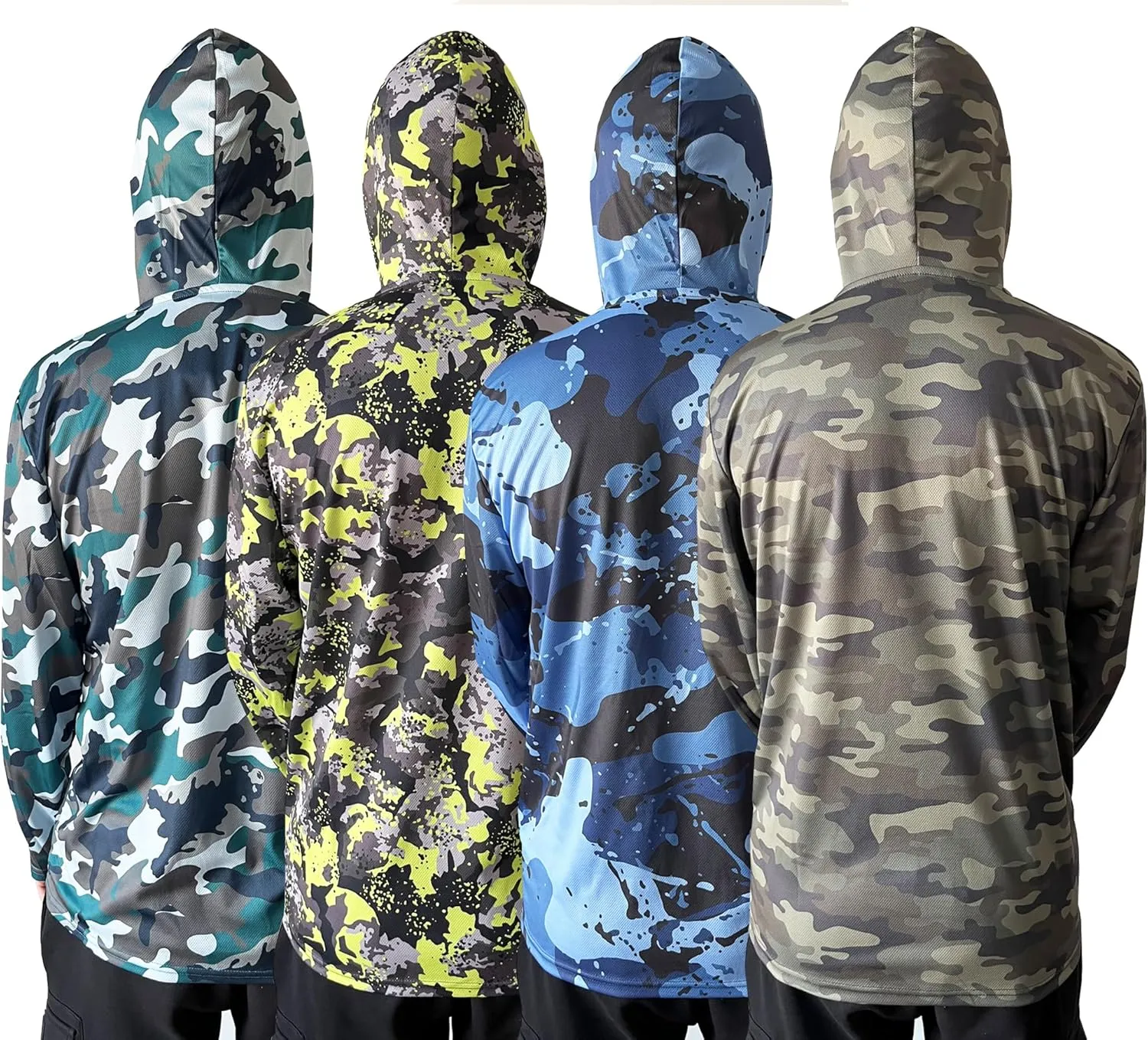 Men UPF 50  Fishing Hiking Workout Active T-Shirts Lightweight Long Sleeve Shirts with Hood
