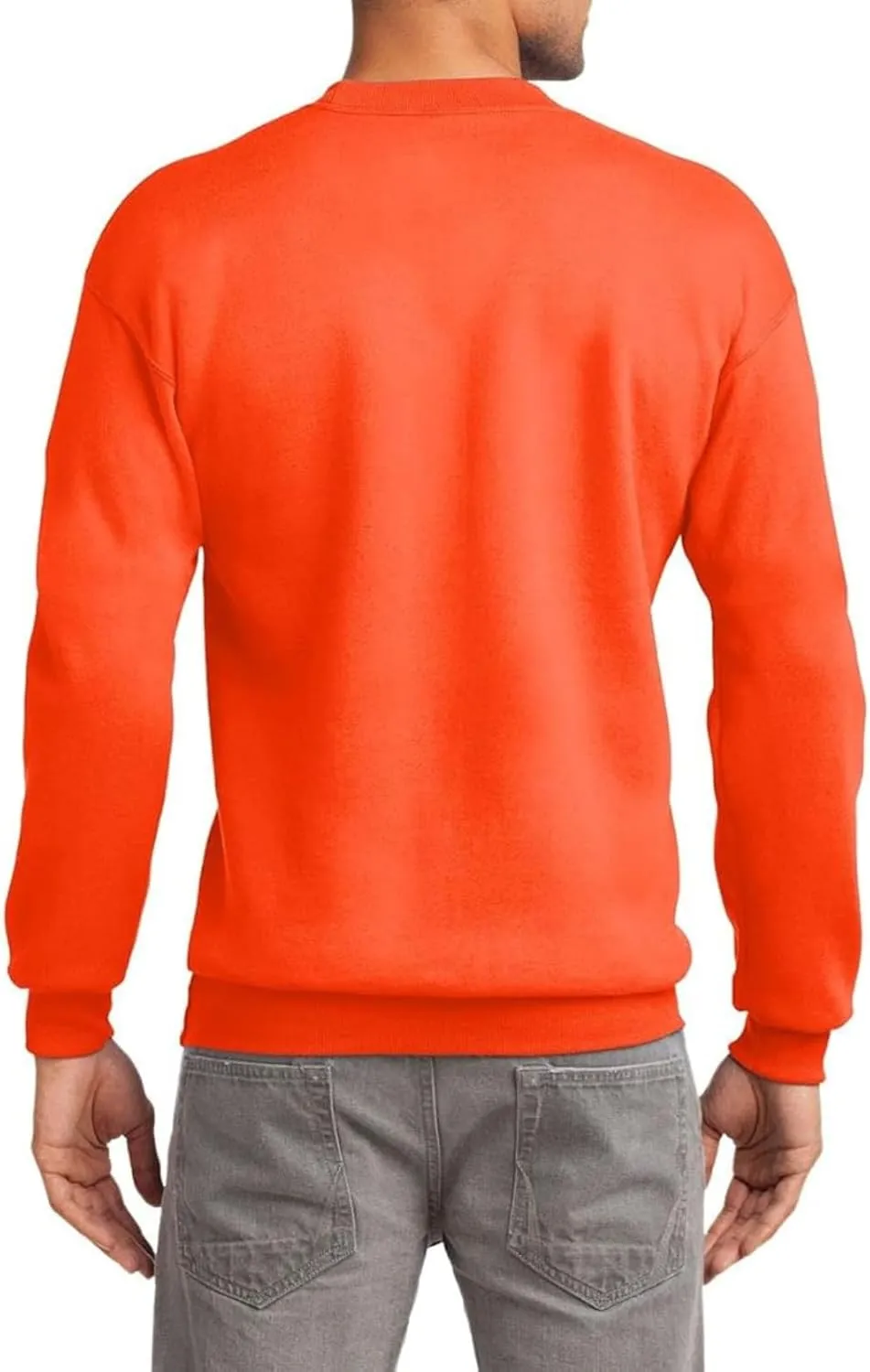 Men's Fleece Crewneck Sweatshirt Thick Loose Fit Soft Basic Pullover Blouse Casual Sports Tops Simple Versatile