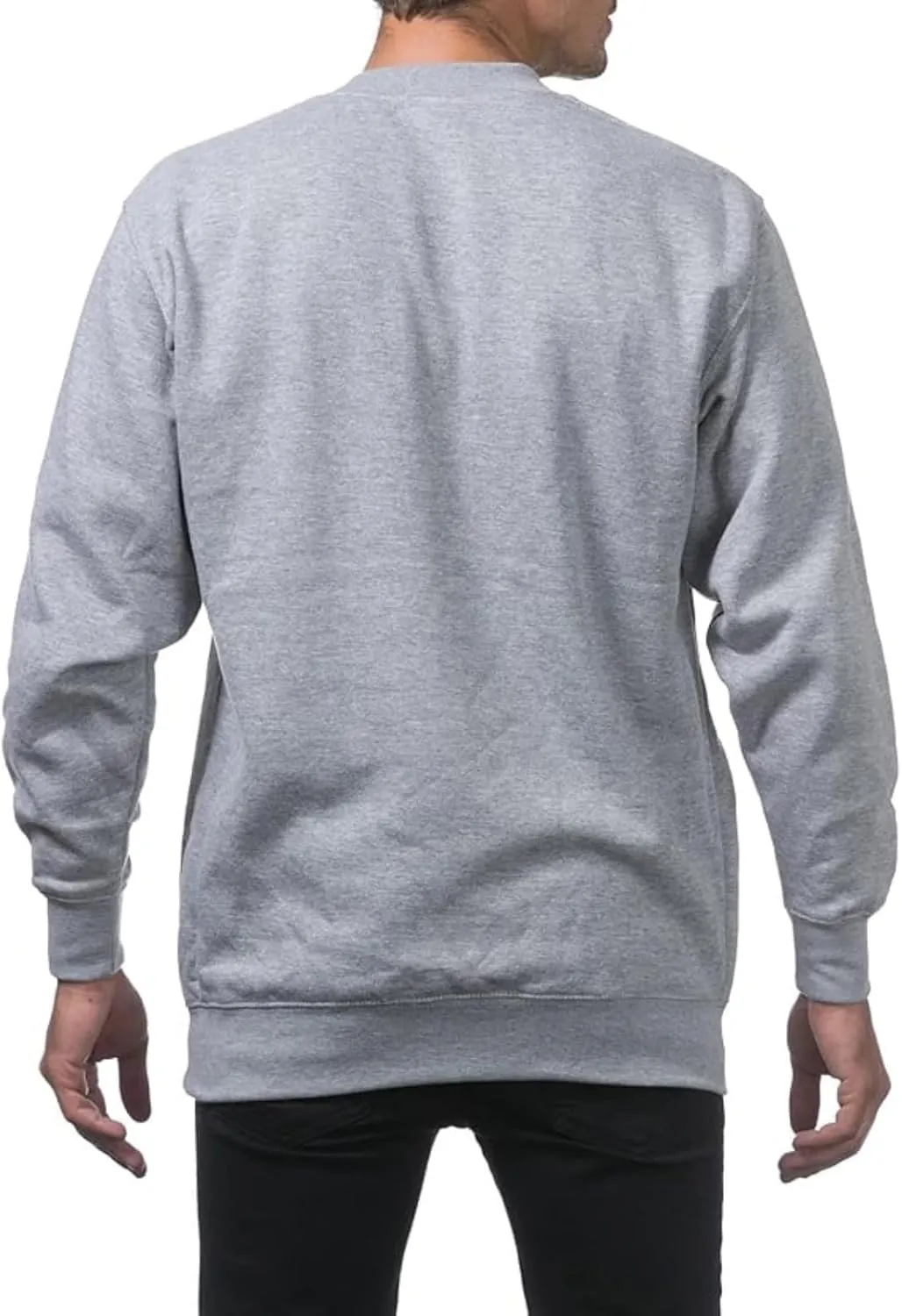 Men's Fleece Crewneck Sweatshirt Thick Loose Fit Soft Basic Pullover Blouse Casual Sports Tops Simple Versatile