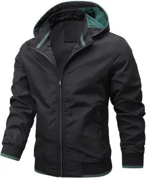 Mens Rain Jackets Waterproof with Hood Men's Outdoor Waterproof Soft Shell Hooded Military Tactical Jacket