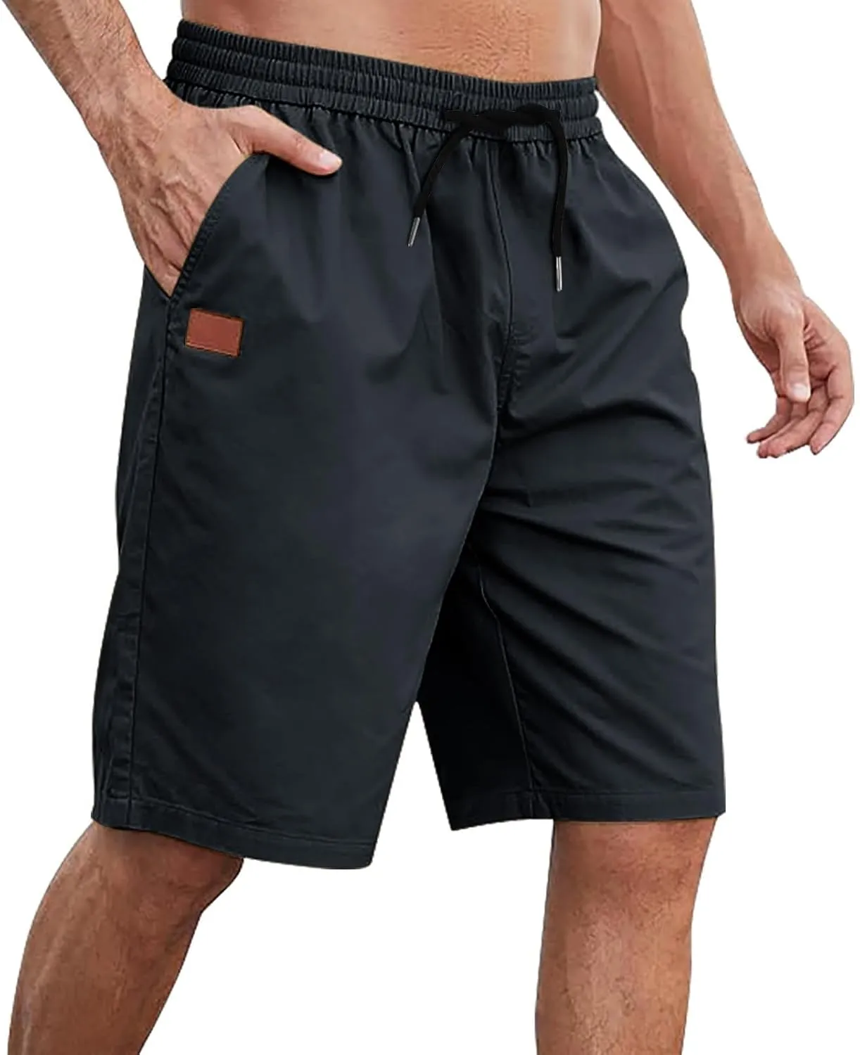 Mens Shorts Bermuda Shorts for Men Big and Tall Casual Loose Fit Shorts Elastic Waist Lightweight Summer Beach Shorts