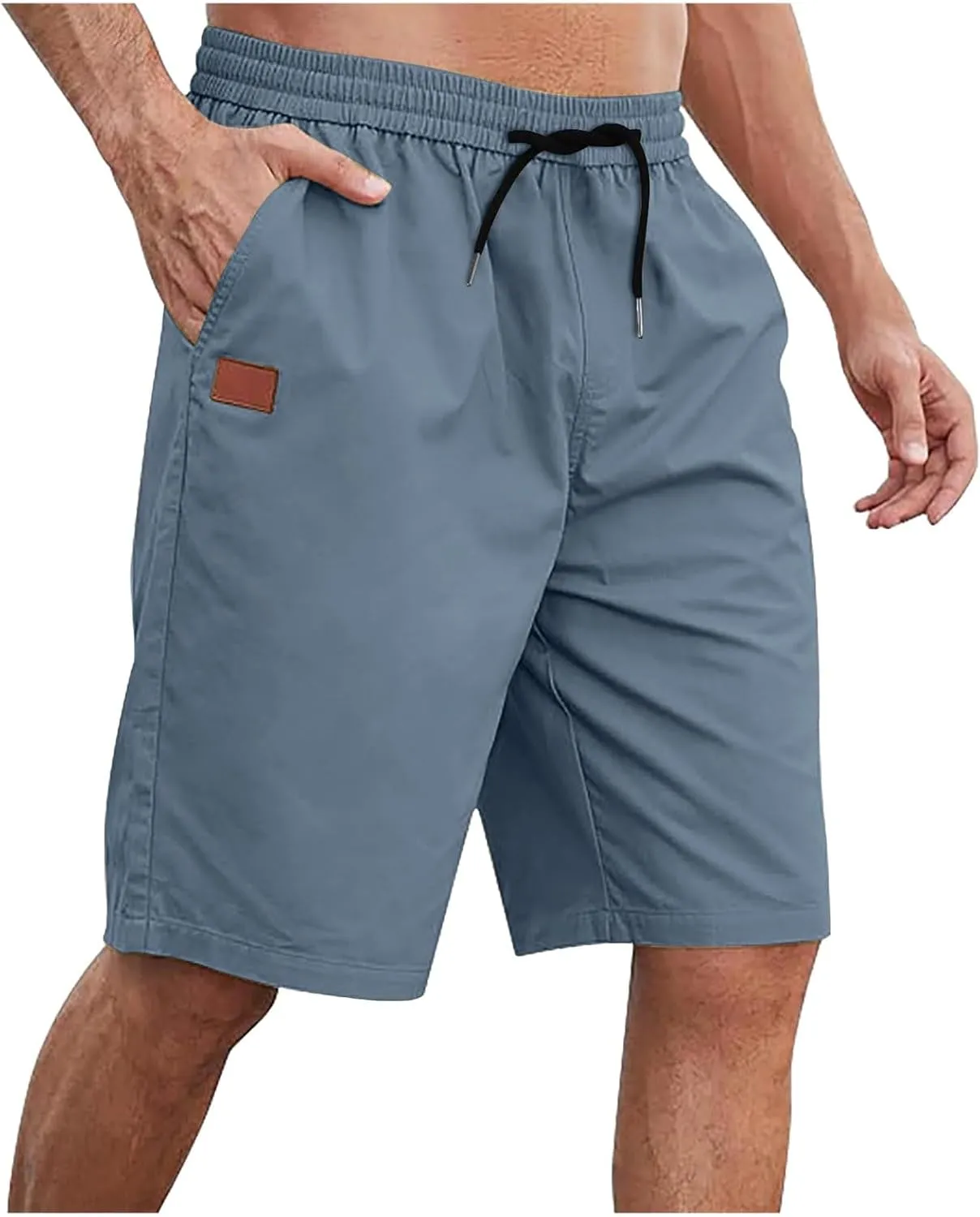 Mens Shorts Bermuda Shorts for Men Big and Tall Casual Loose Fit Shorts Elastic Waist Lightweight Summer Beach Shorts