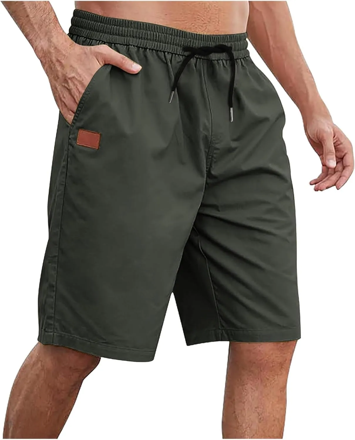 Mens Shorts Bermuda Shorts for Men Big and Tall Casual Loose Fit Shorts Elastic Waist Lightweight Summer Beach Shorts