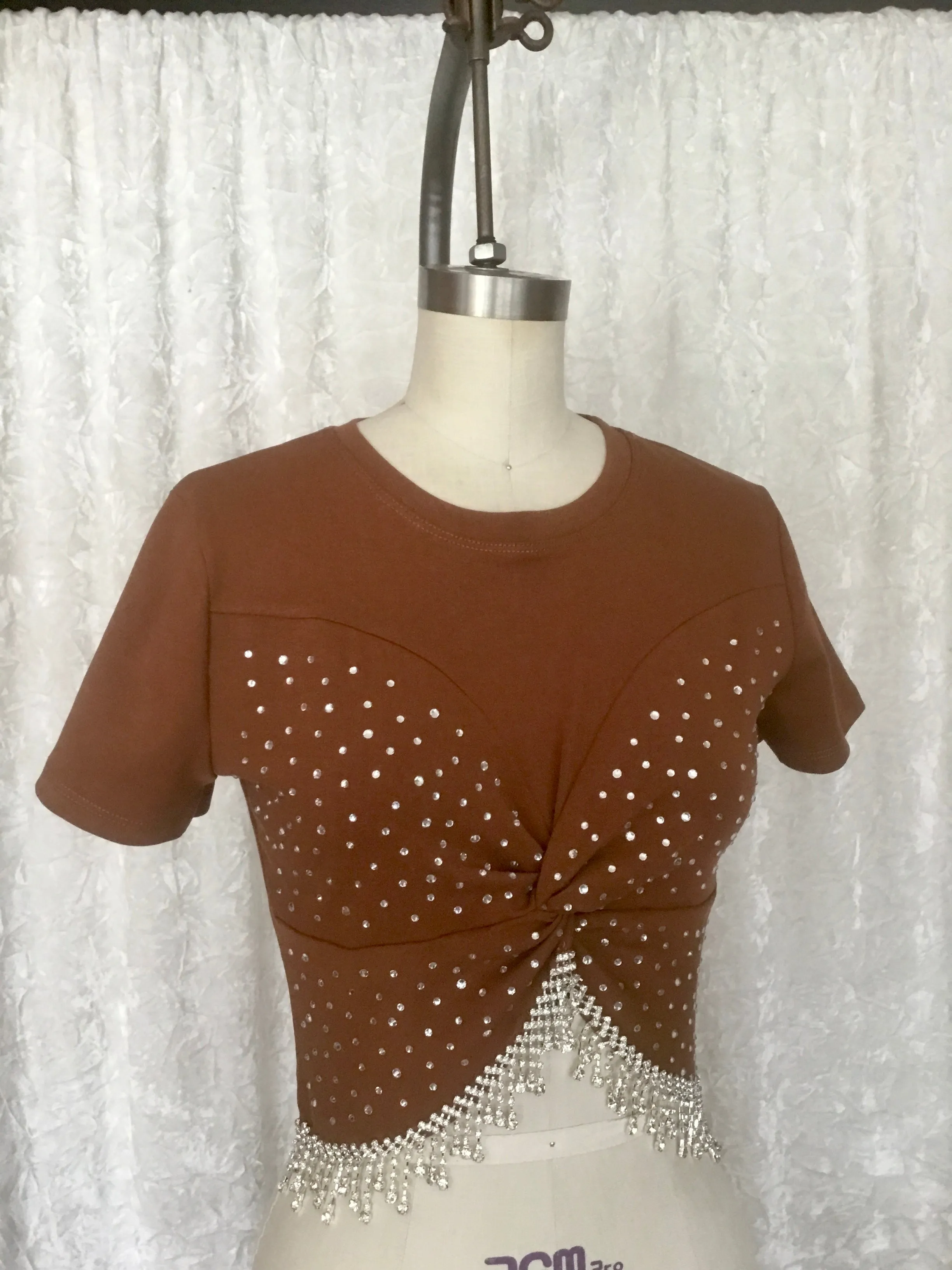Rhinestones Fringe Top - Dixi
