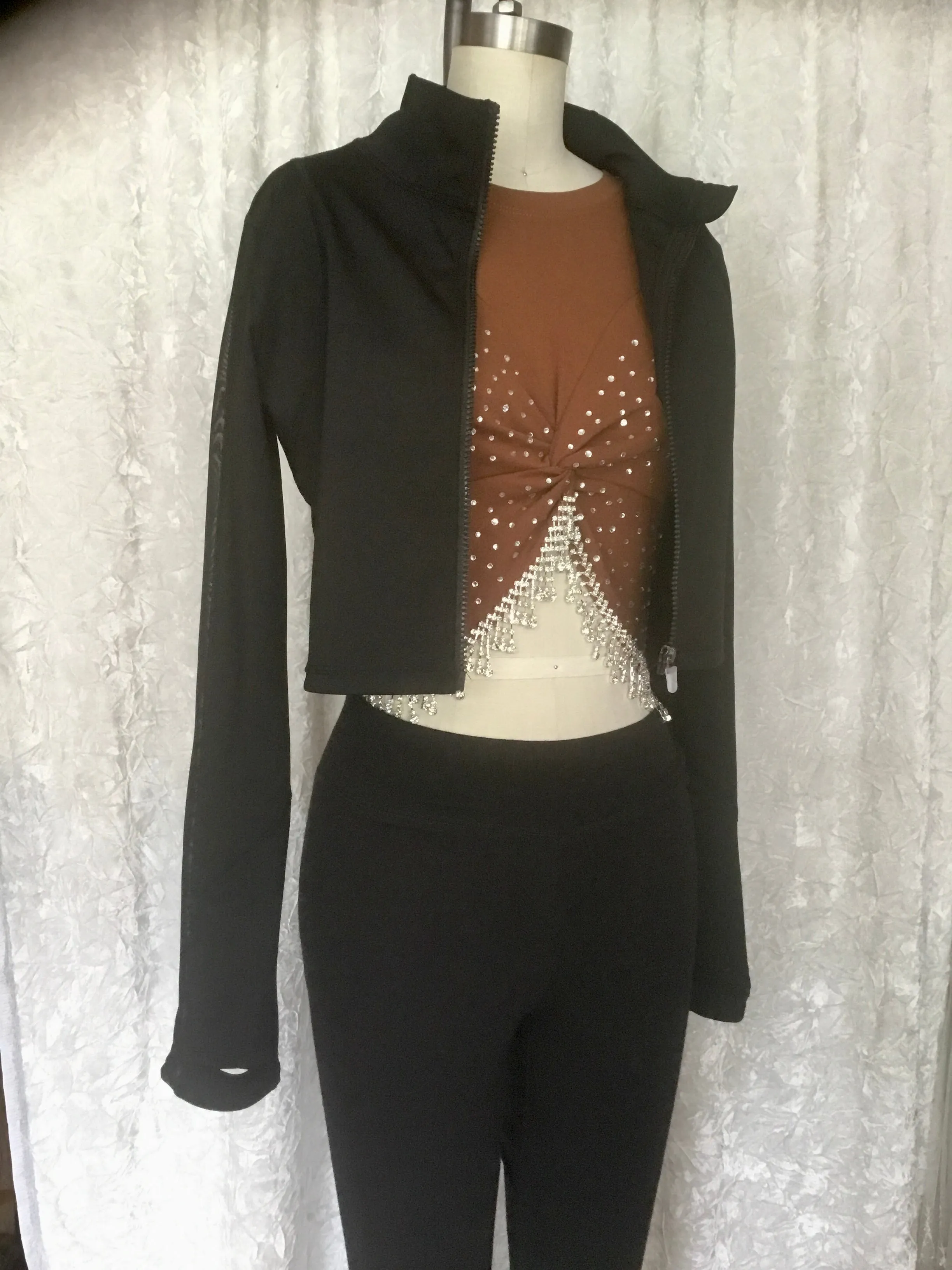 Rhinestones Fringe Top - Dixi