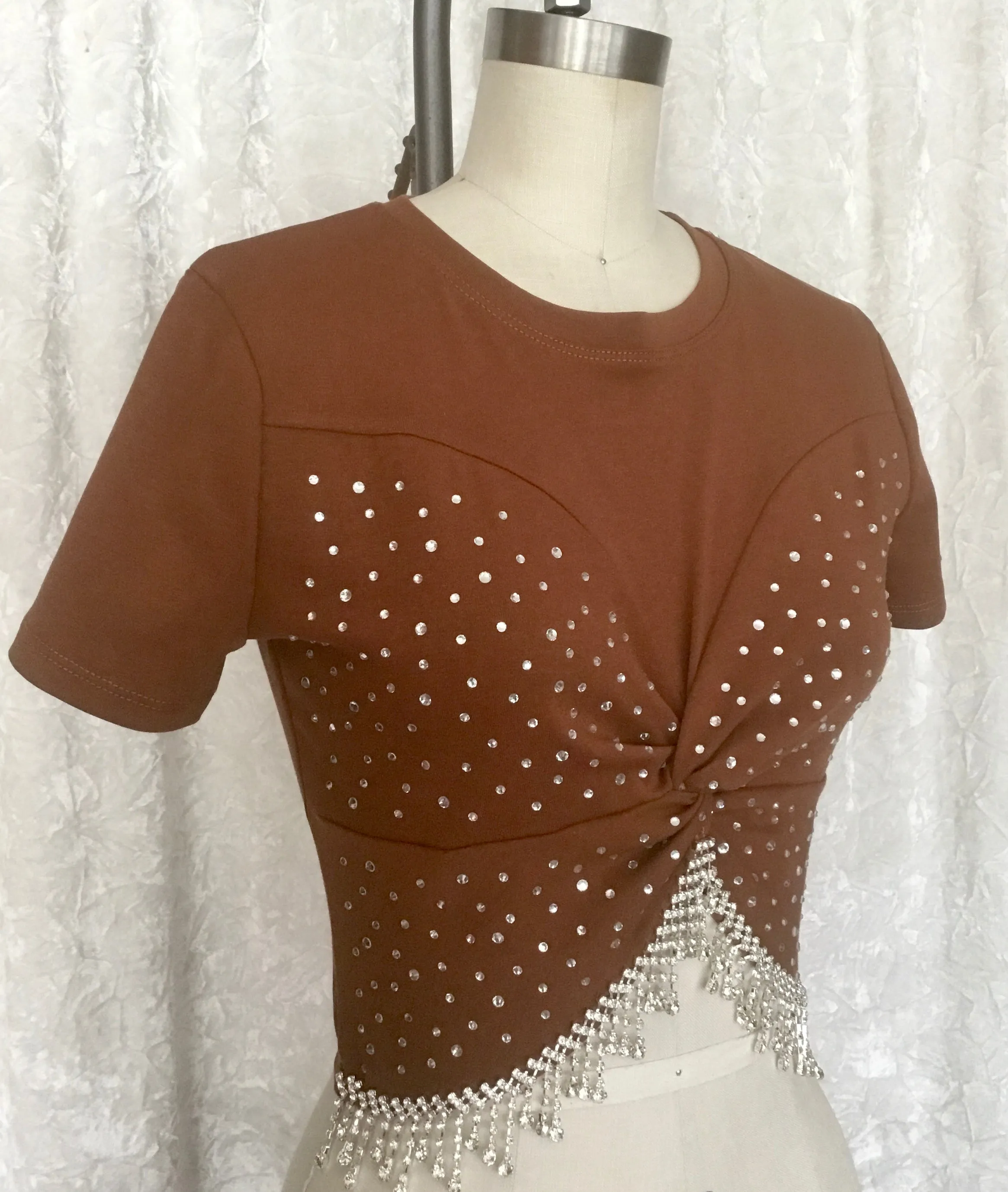 Rhinestones Fringe Top - Dixi