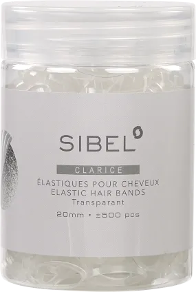 Sibel Clarice Elastic Hair Bands Clear 50 Pk