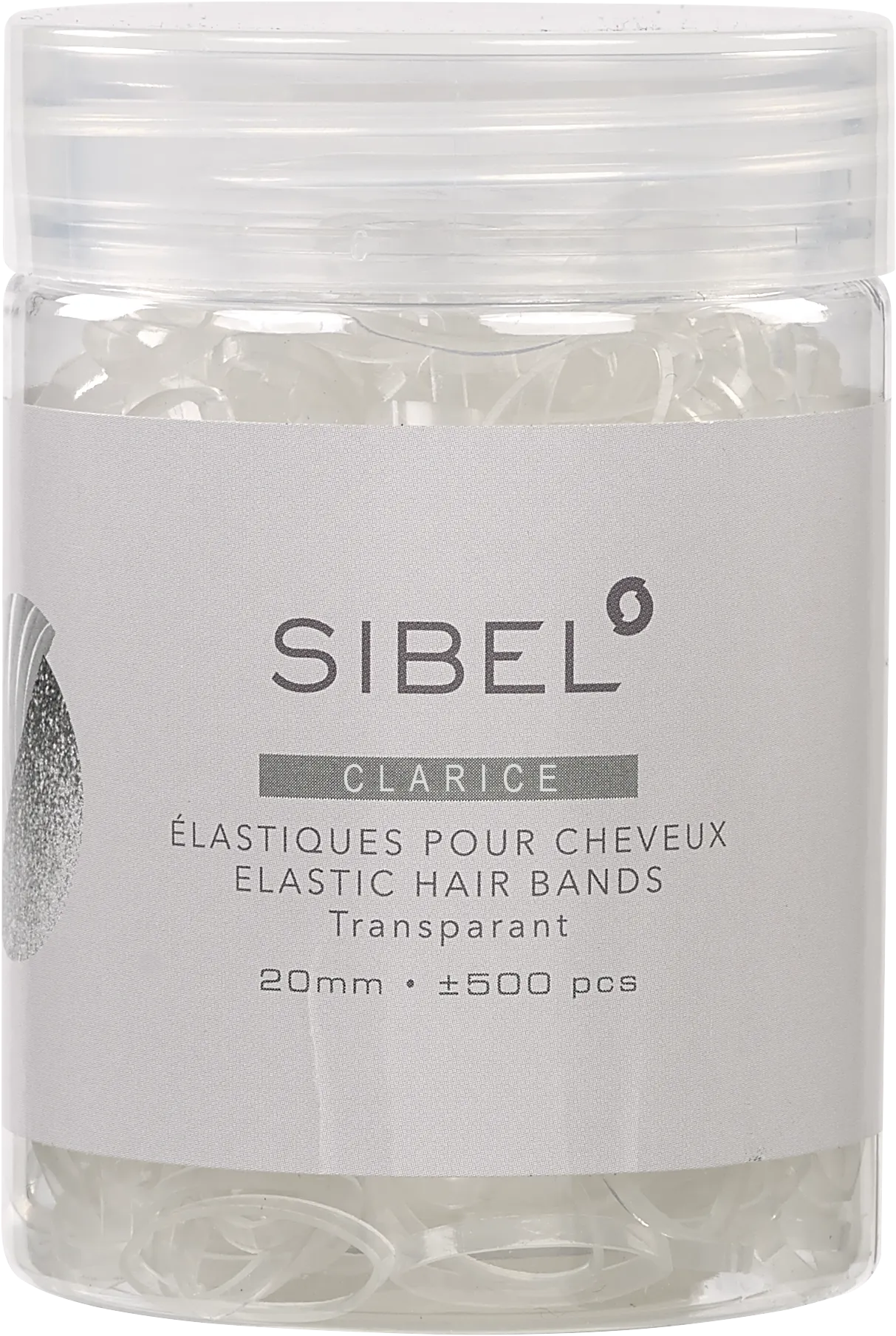 Sibel Clarice Elastic Hair Bands Clear 50 Pk