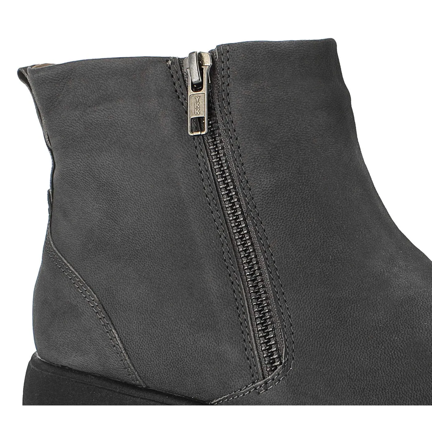 Strive Bamford II Ladies Dark Grey Leather Arch Support Twin Zip Ankle Boots