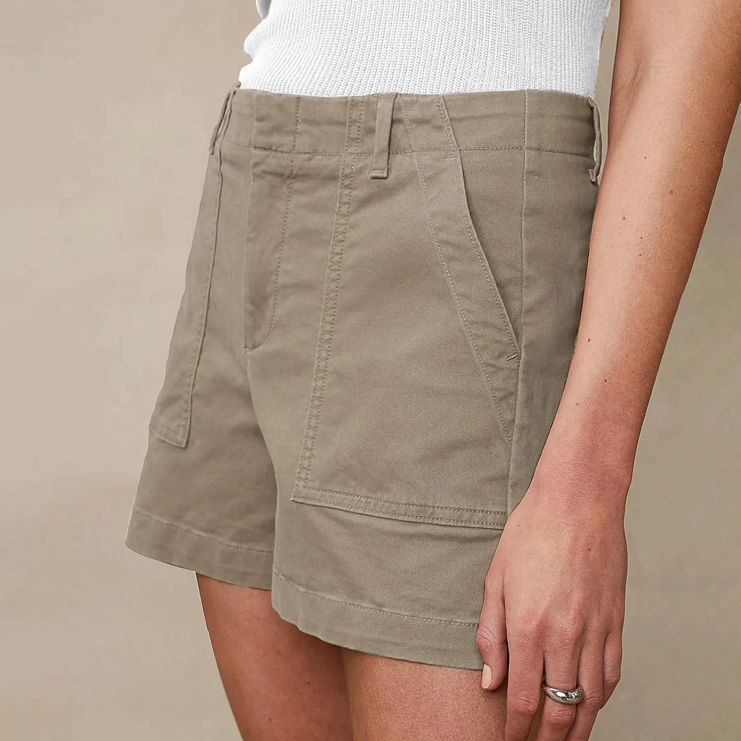 Summer Cargo Shorts Women Casual Loose Fit High Waisted Shorts Stretchy Lounge Shorts with Pockets Cozy Hiking Shorts