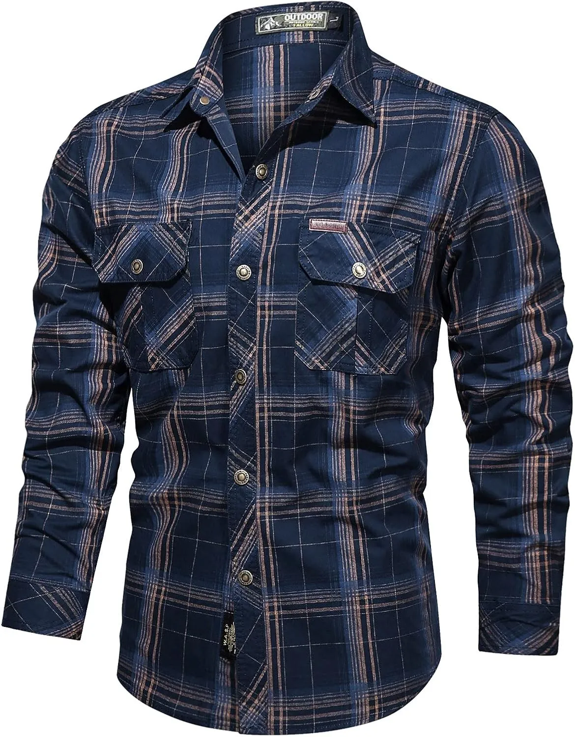 Tactical Long Sleeve Shirts for Men Military Button Up Snap Work Shirts Quick Dry Upf 50  Uv Western Tops