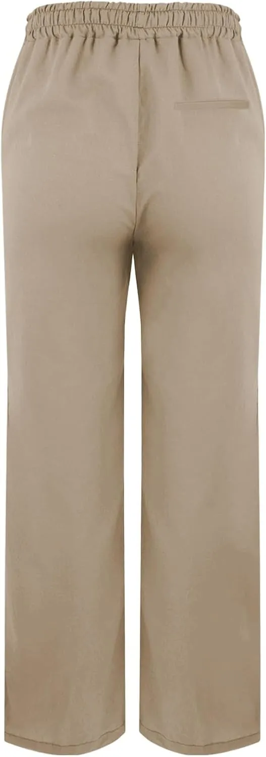 Women Linen Capri Pants Lightweight Quick Dry Summer Pants Casual Beach Drawstring Elastic Waist Boho Trousers