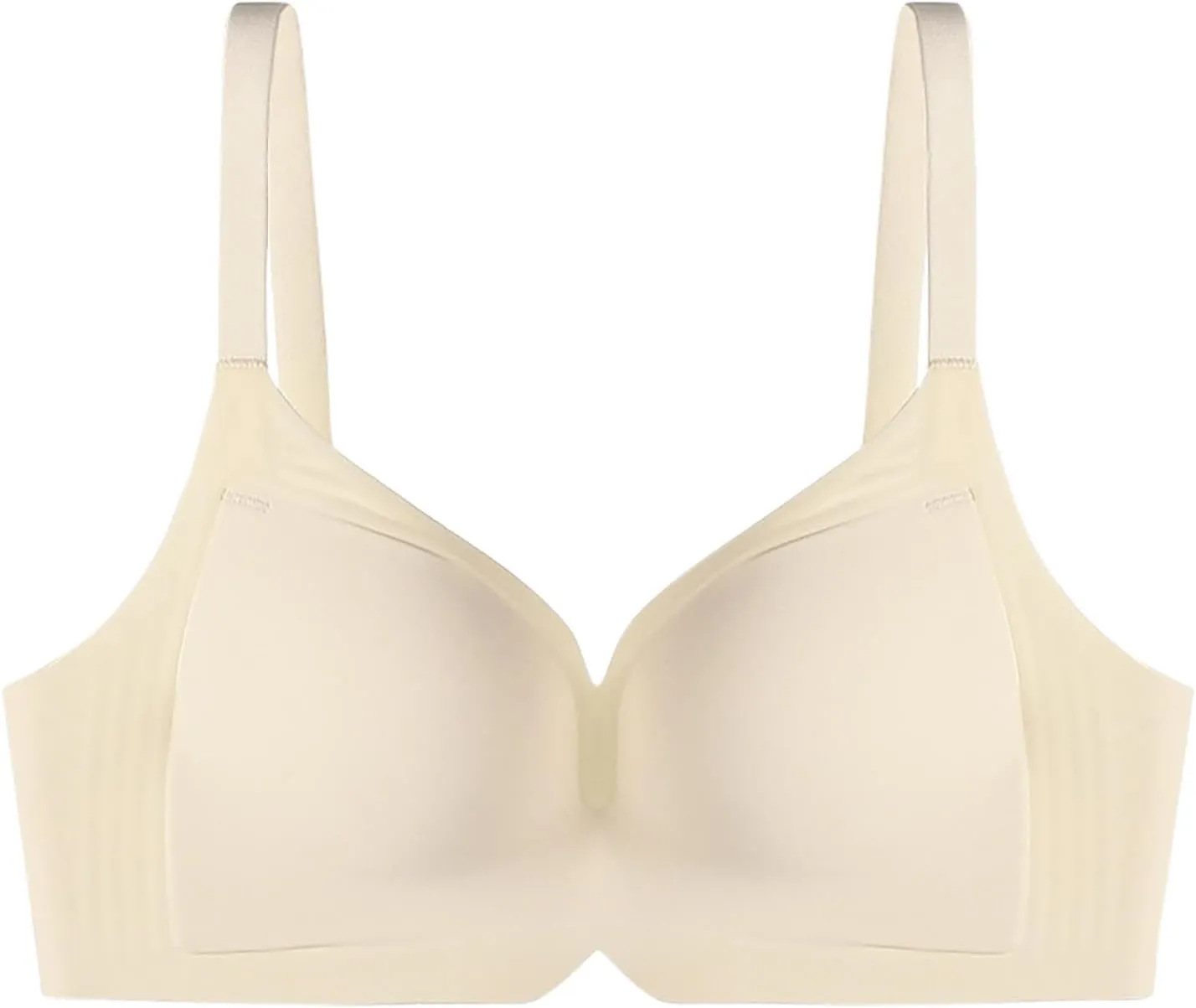 Women's Seamless Stretch Bras Wireless Solid Color Lightly Lined Smoothing Underwire Comfort-Strap Super Gather Bra