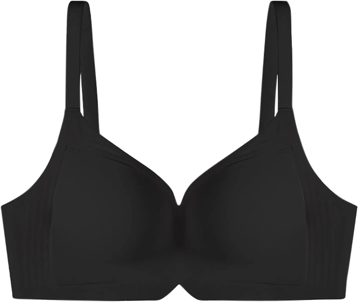 Women's Seamless Stretch Bras Wireless Solid Color Lightly Lined Smoothing Underwire Comfort-Strap Super Gather Bra